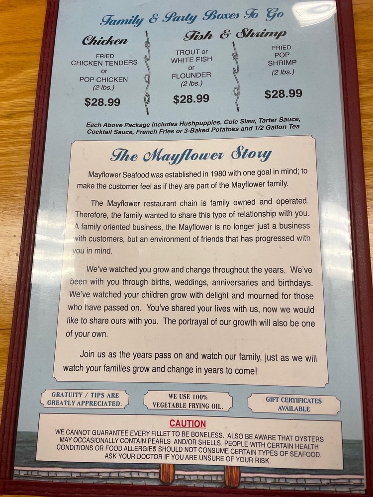 Mayflower Seafood Restaurant Menu - Image 2