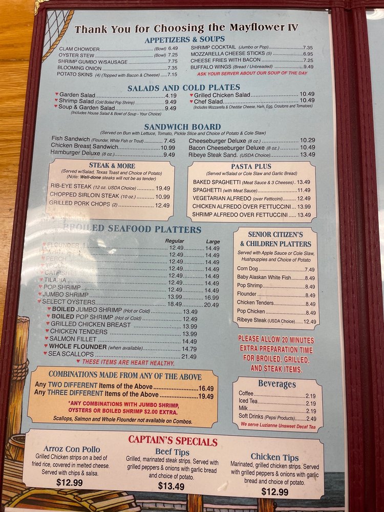 Mayflower Seafood Restaurant Menu - Image 4